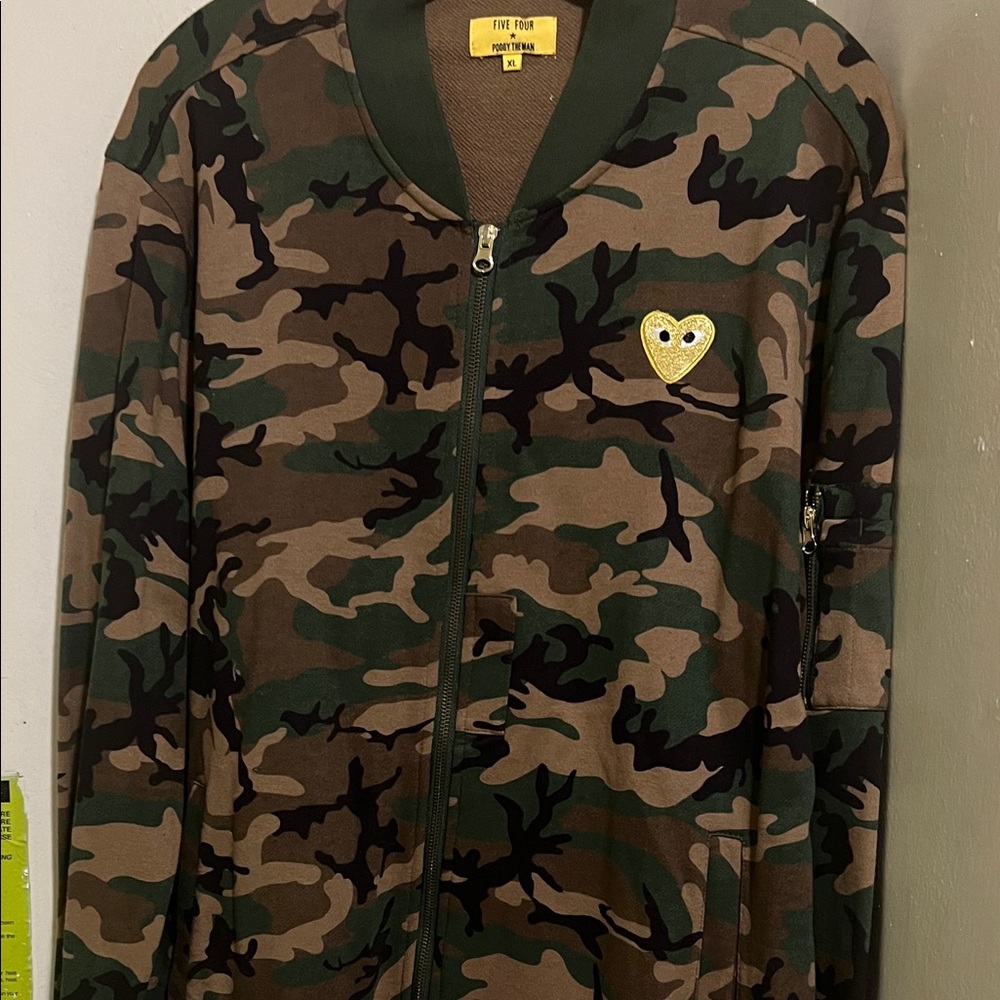 Five Four X  Play Camo Zip Jacket - Green/Brown/Black